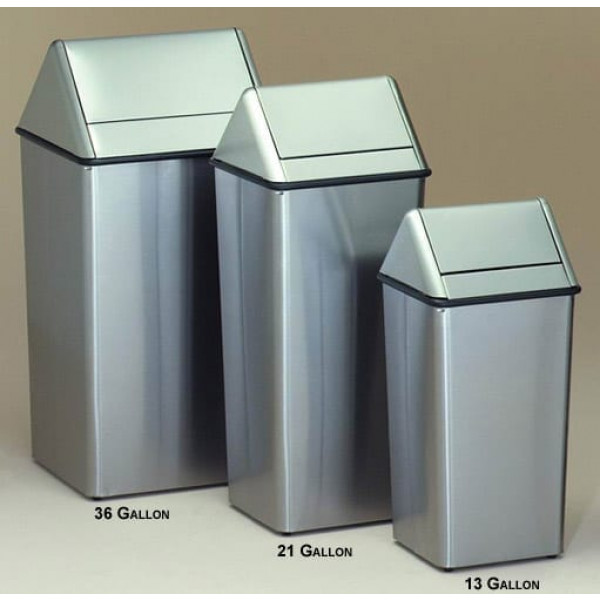 Stainless steel outdoor trash can 13 gallon, office trash cans